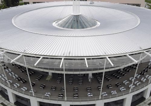 TITLE | INFOSYS FOOD COURT  |  LOCATION | BANGALORE, INDIA  |  PRODUCT USED | KALZIP STANDING SEAM SYSTEM